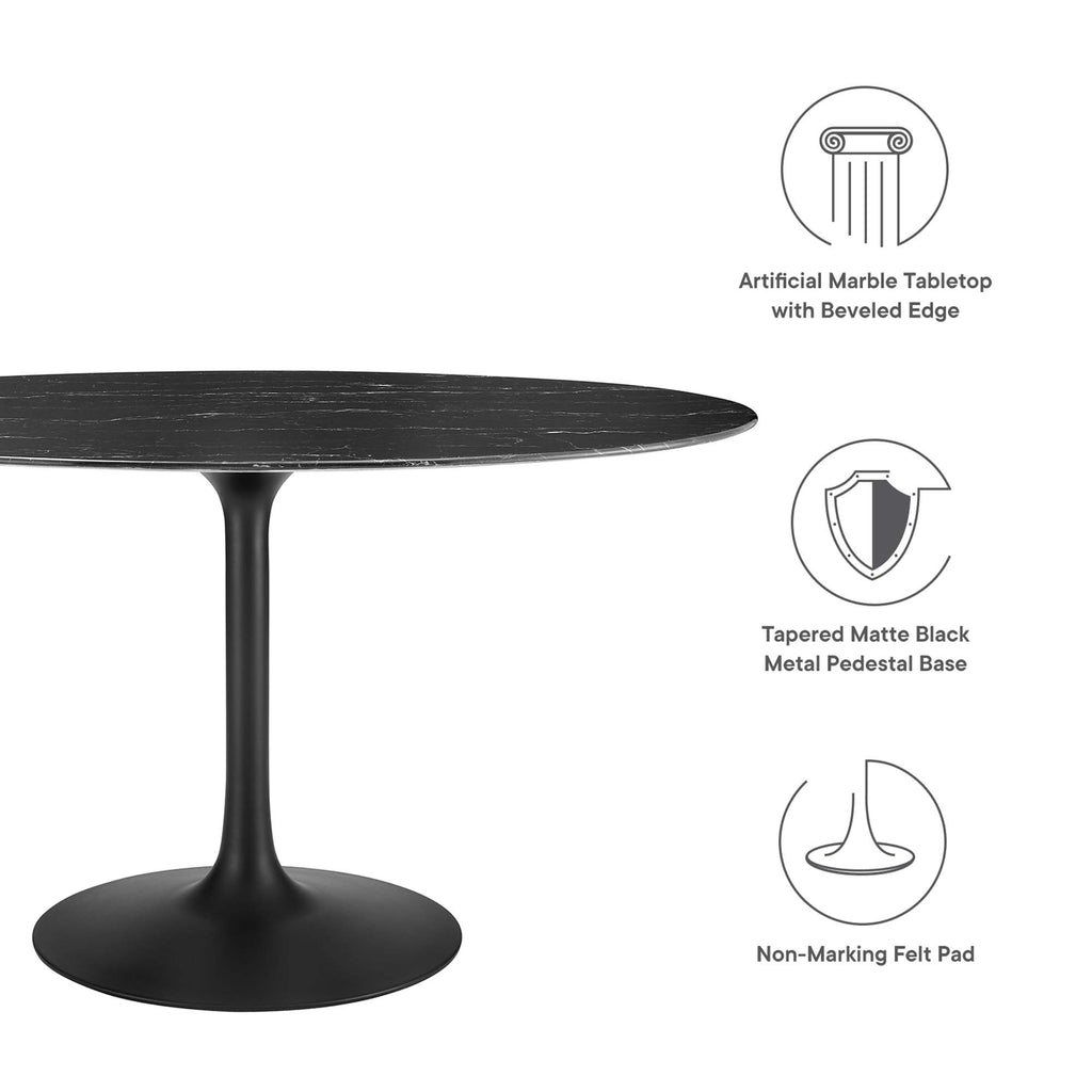 Lippa Oval Faux Marble Dining Table by Modway