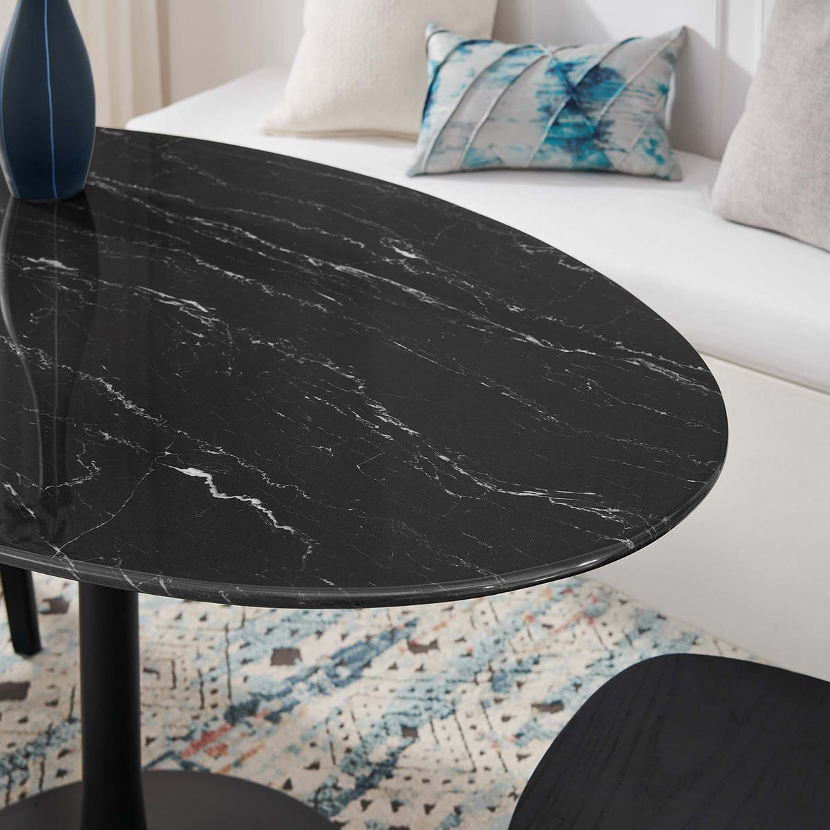 Lippa Oval Faux Marble Dining Table by Modway