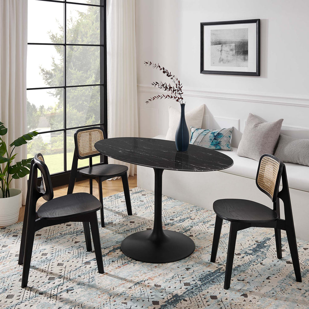 Lippa Oval Faux Marble Dining Table by Modway