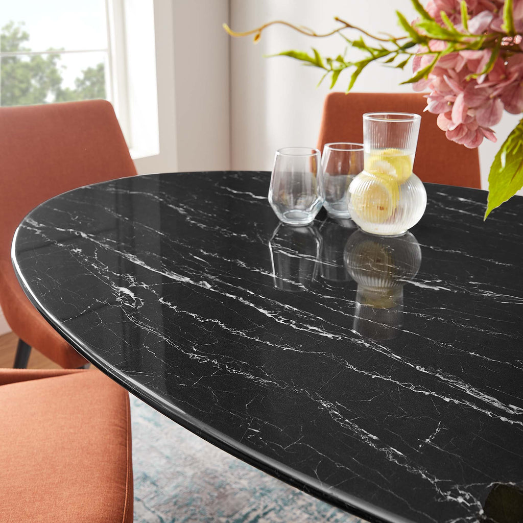 Lippa Oval Faux Marble Dining Table by Modway