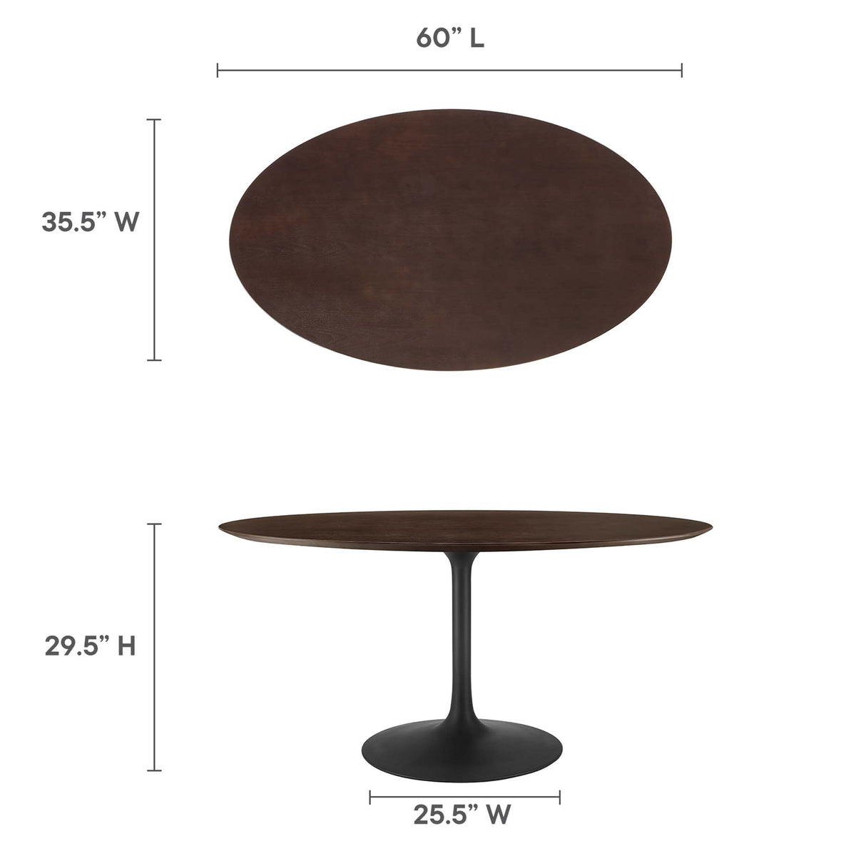 Lippa Oval Wood Dining Table by Modway