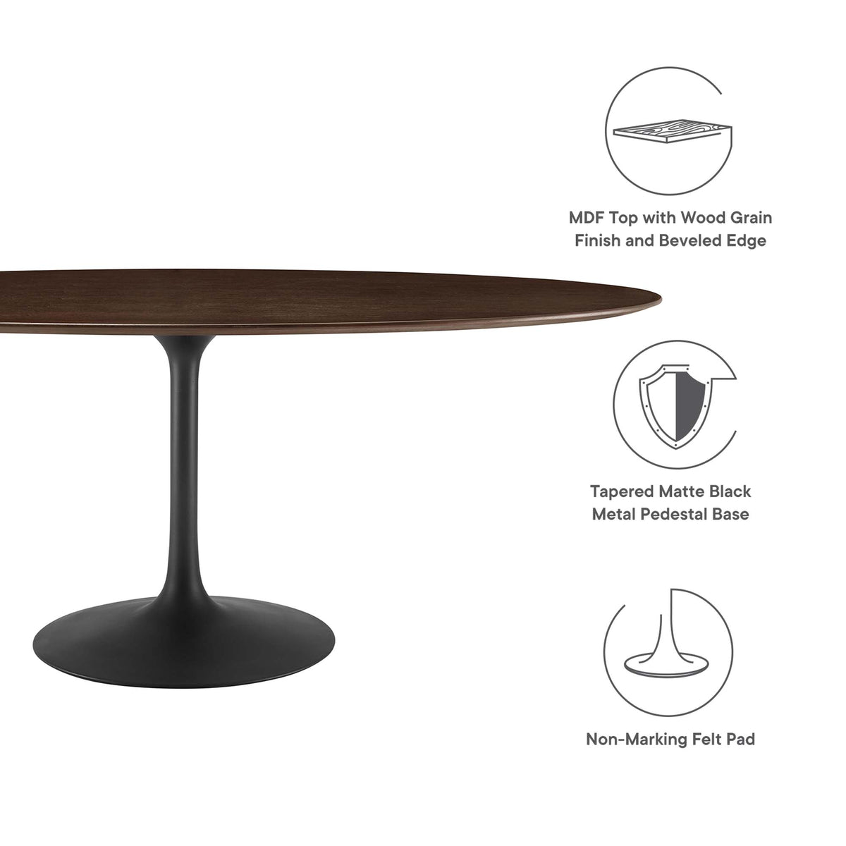 Lippa Oval Wood Dining Table by Modway
