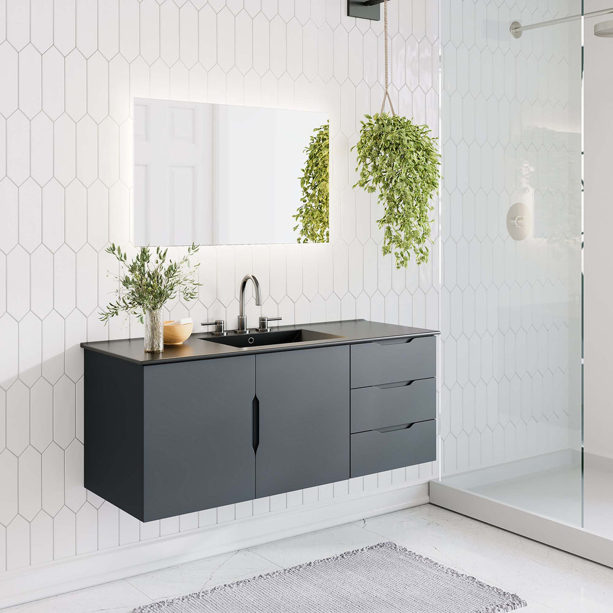 Vitality 48" Double or Single Sink Compatible (Not Included) Bathroom Vanity Cabinet by Modway
