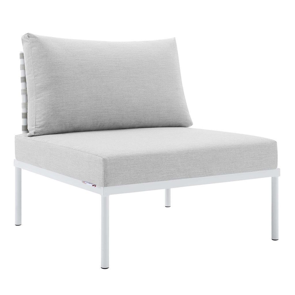 Harmony Sunbrella® Basket Weave Outdoor Patio Aluminum Armless Chair by Modway