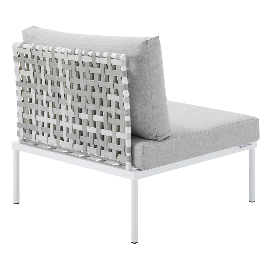 Harmony Sunbrella® Basket Weave Outdoor Patio Aluminum Armless Chair by Modway