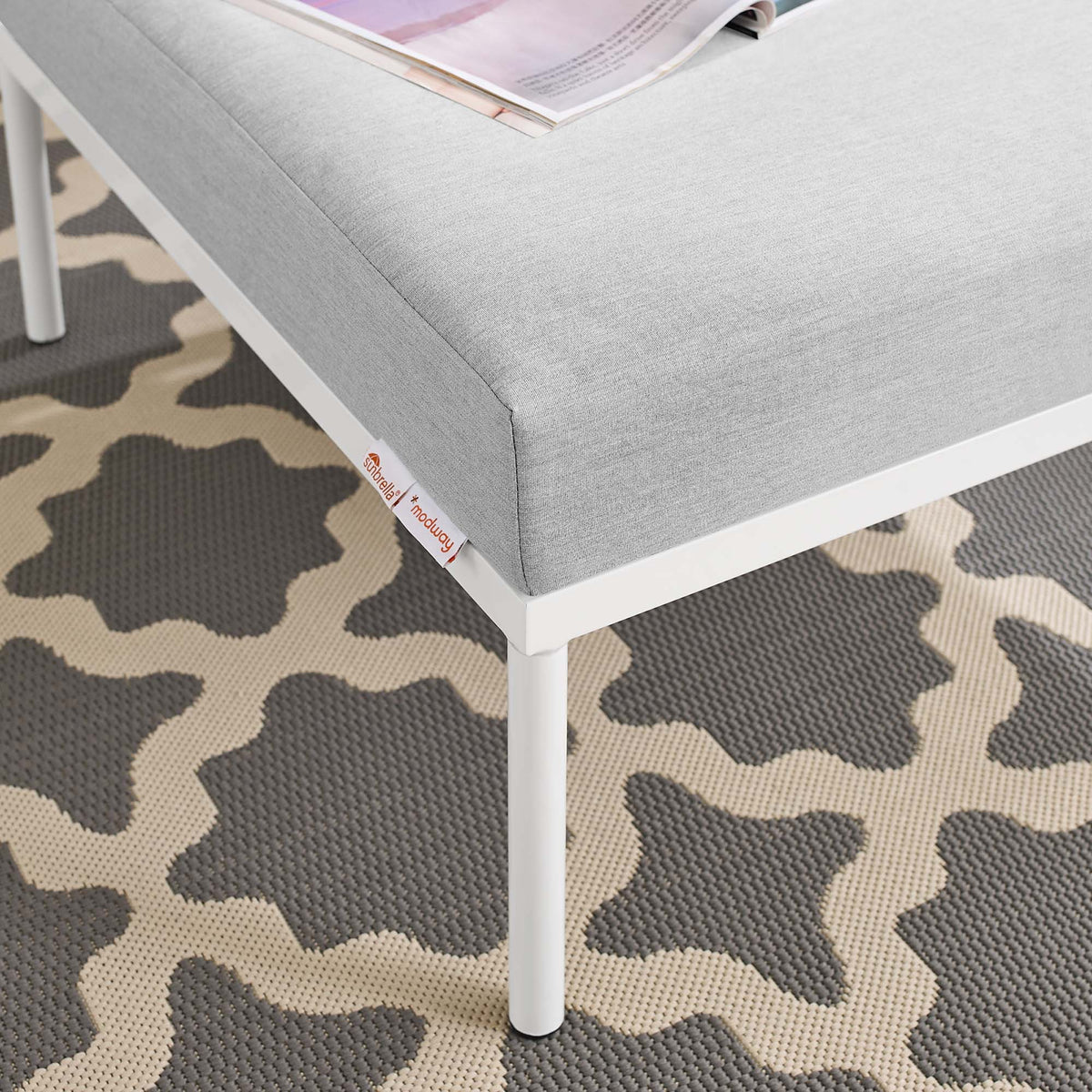 Harmony Sunbrella® Outdoor Patio Aluminum Ottoman by Modway