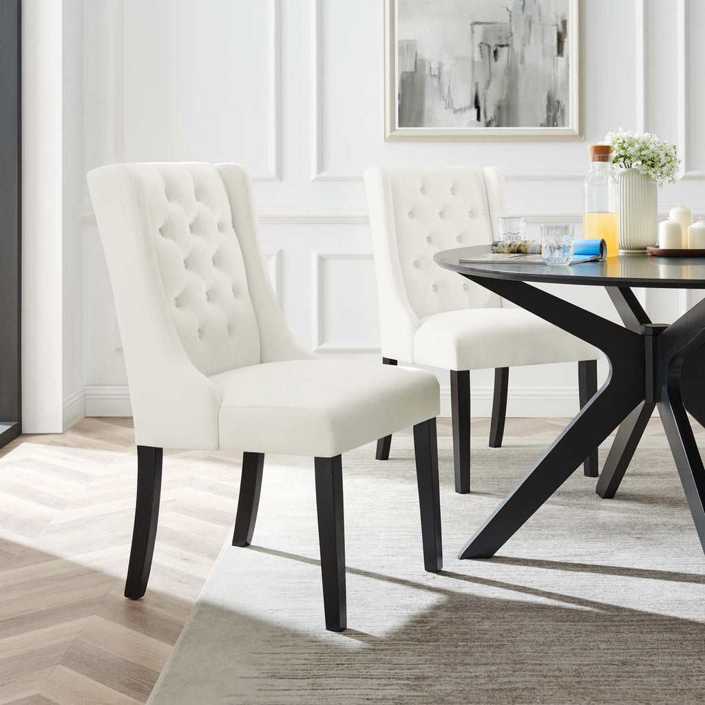 Baronet Performance Velvet Dining Chairs Set of 2 by Modway