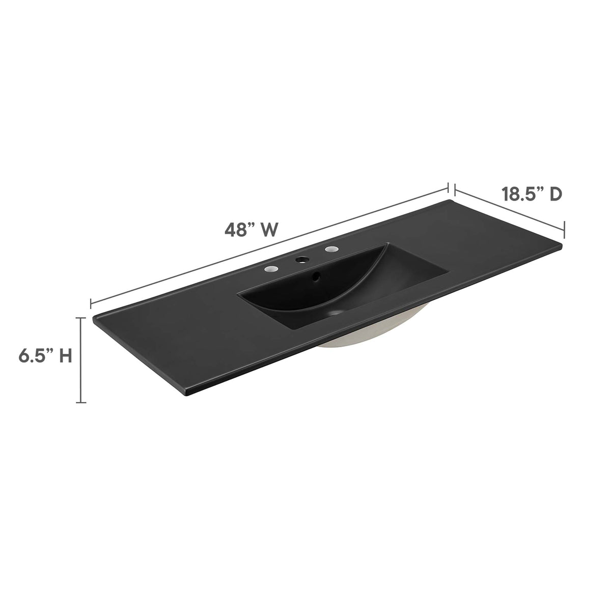 Cayman 48" Single Basin Bathroom Sink by Modway
