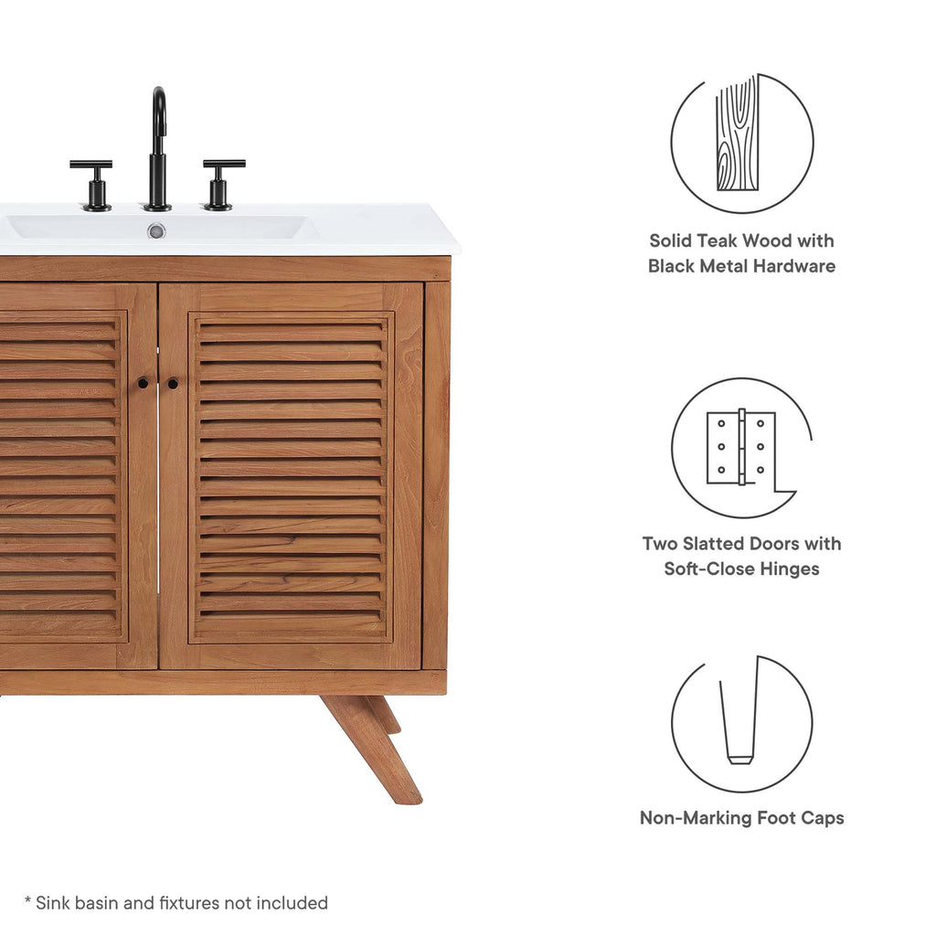 Birdie Teak Wood Bathroom Vanity Cabinet (Sink Basin Not Included) by Modway
