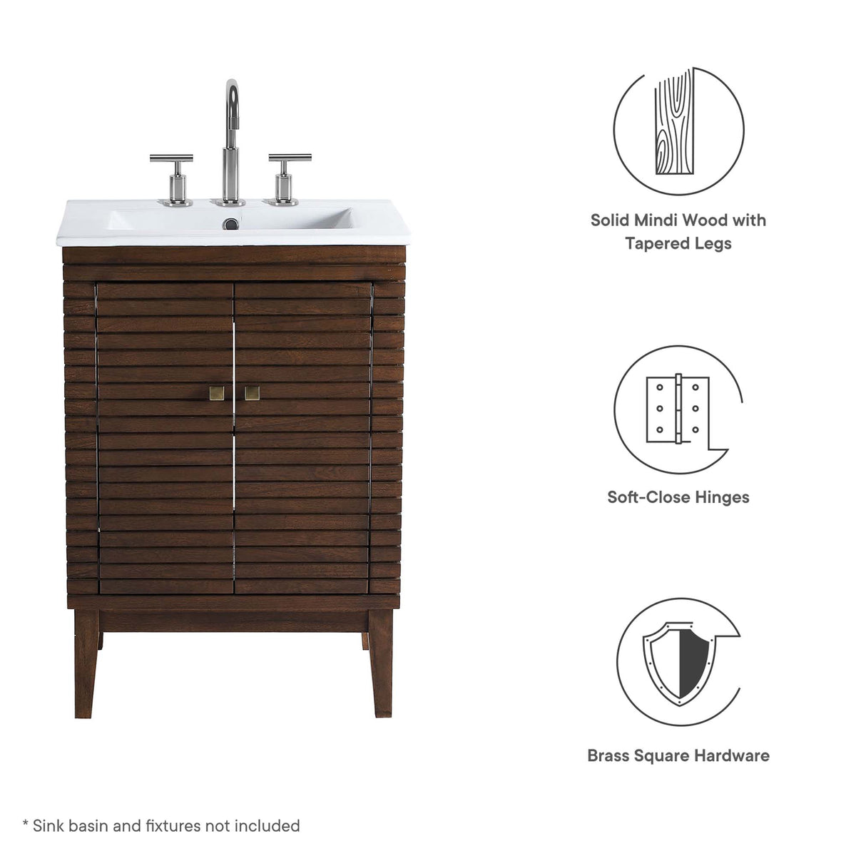 Ledger Wood Bathroom Vanity Cabinet (Sink Basin Not Included) by Modway