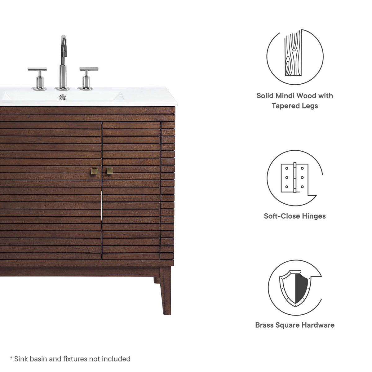 Ledger Wood Bathroom Vanity Cabinet (Sink Basin Not Included) by Modway