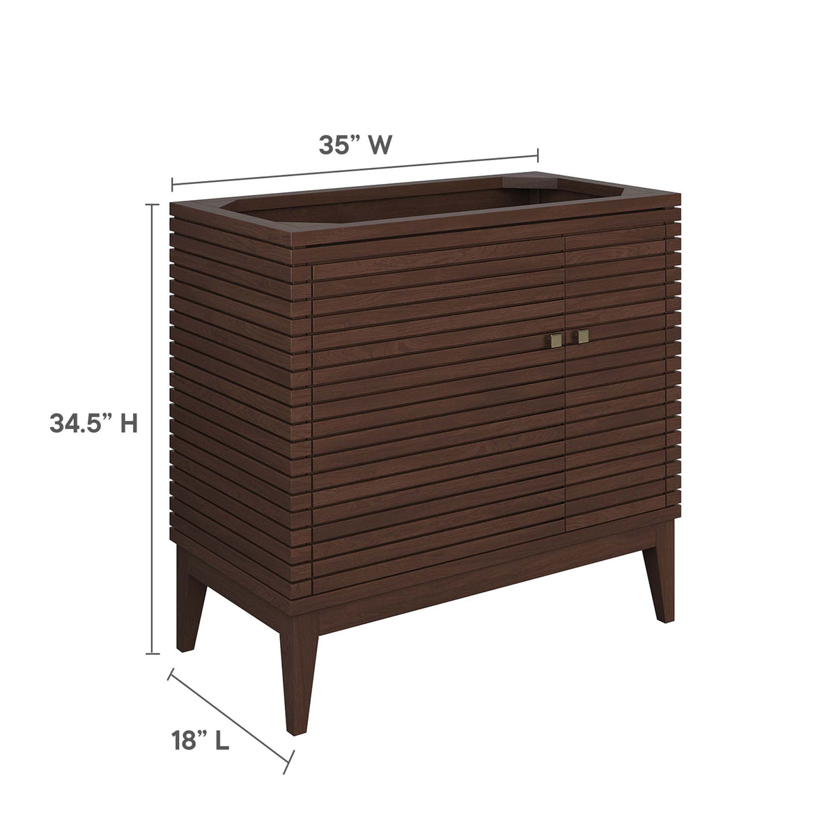 Ledger Wood Bathroom Vanity Cabinet (Sink Basin Not Included) by Modway