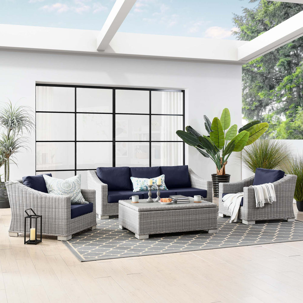 Conway 4-Piece Outdoor Patio Wicker Rattan Furniture Set by Modway