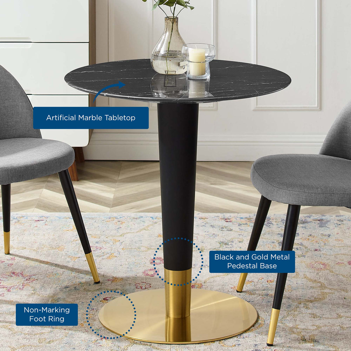 Zinque Artificial Marble Dining Table by Modway