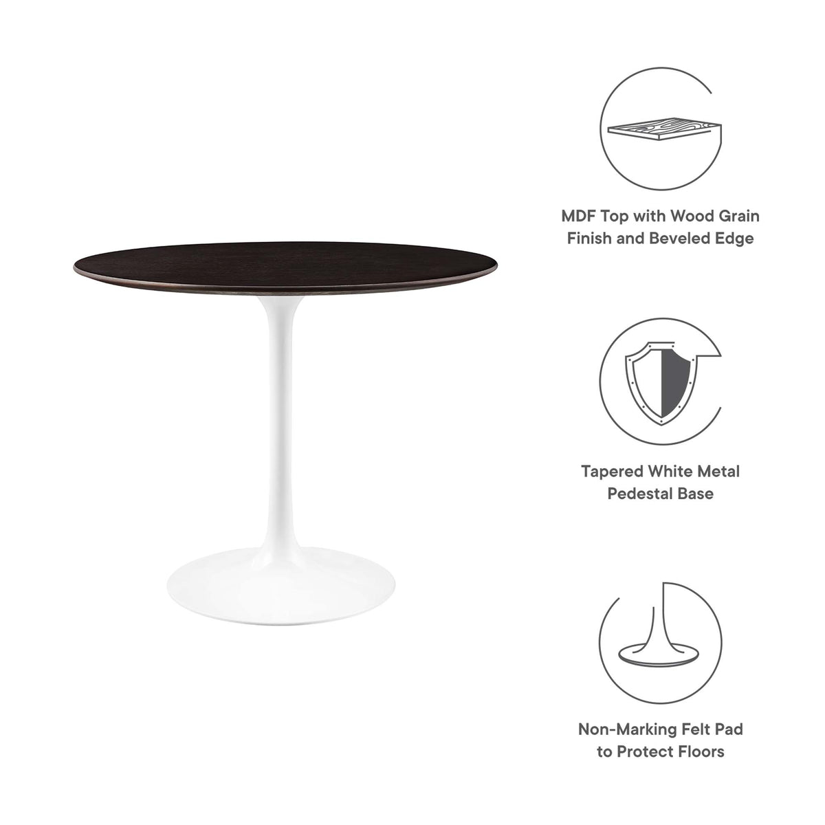 Lippa Round Wood Dining Table by Modway