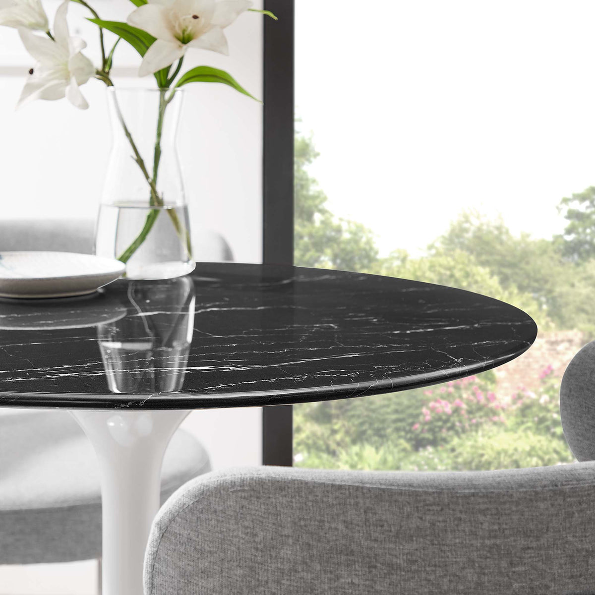 Lippa Round Faux Marble Dining Table by Modway