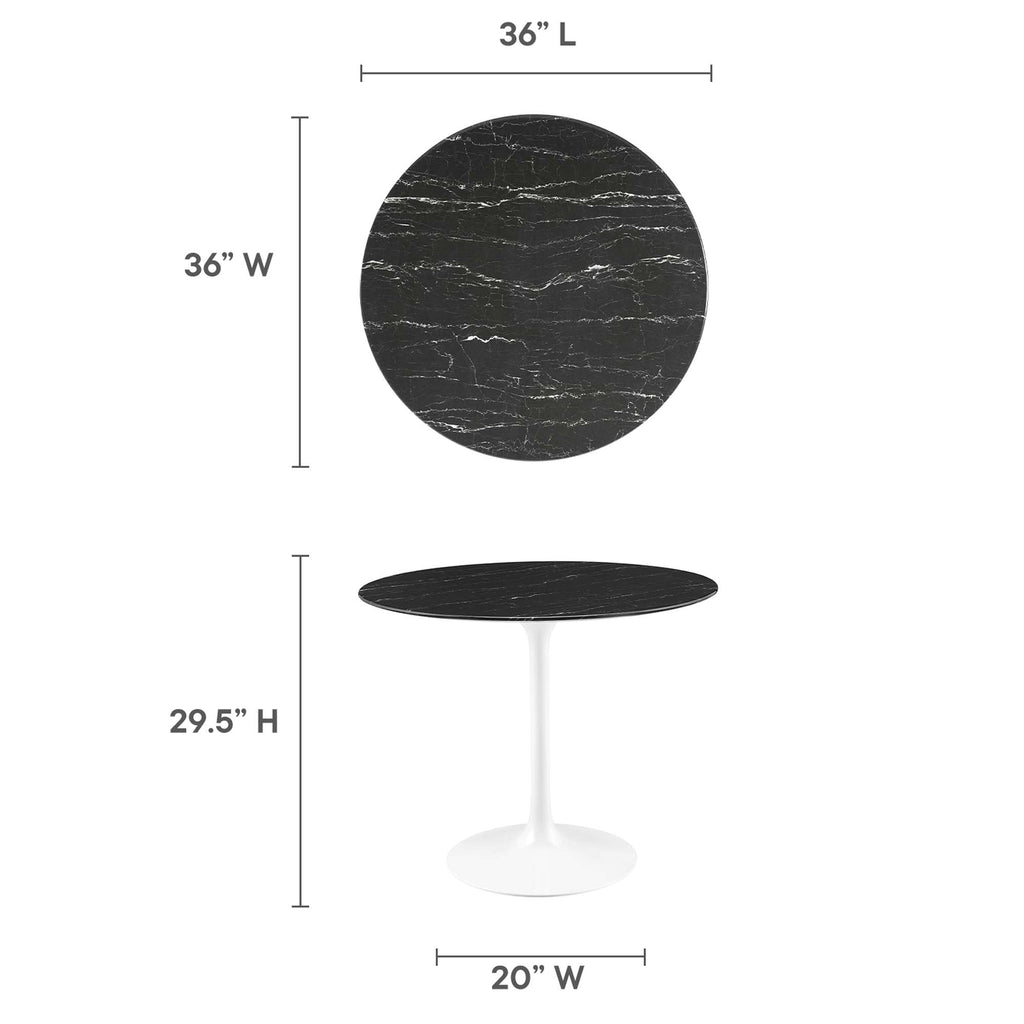 Lippa Round Faux Marble Dining Table by Modway
