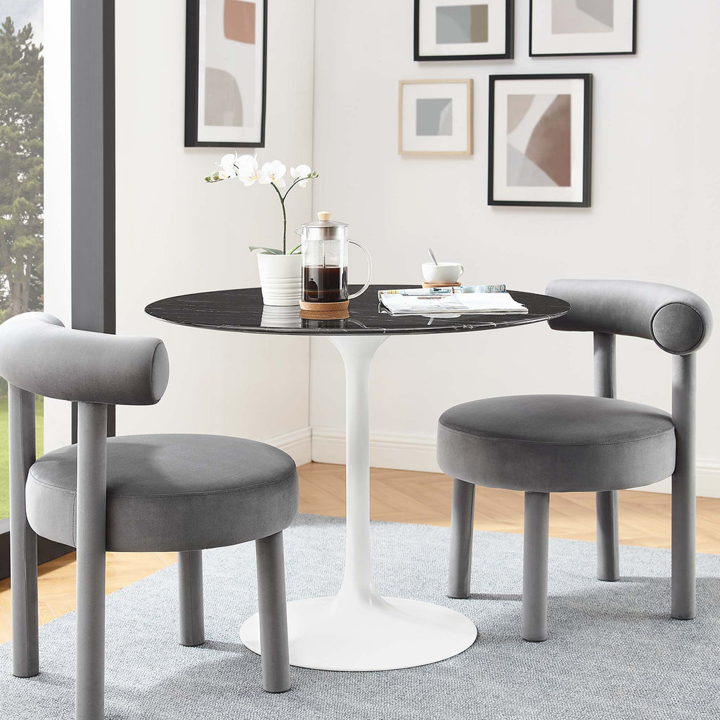 Lippa Round Faux Marble Dining Table by Modway