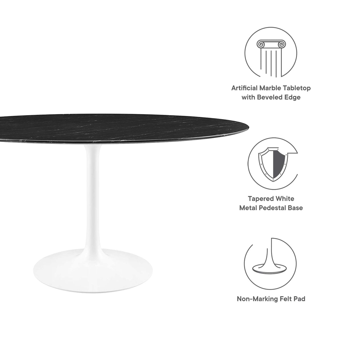 Lippa Round Faux Marble Dining Table by Modway