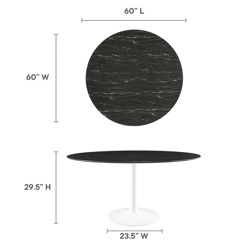 Lippa Round Faux Marble Dining Table by Modway