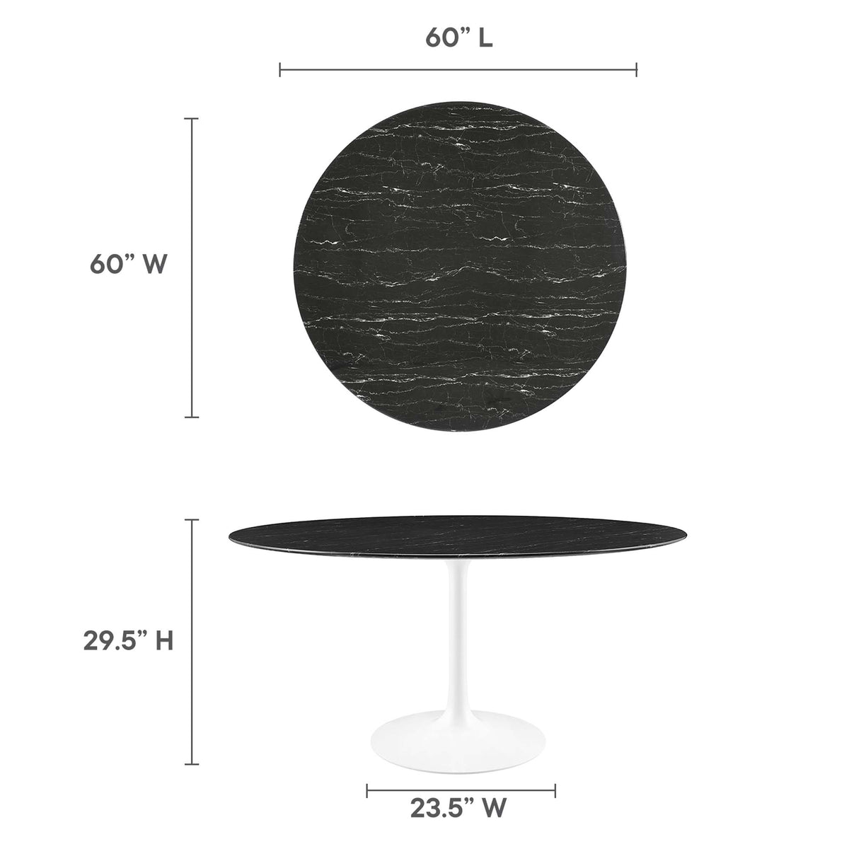 Lippa Round Faux Marble Dining Table by Modway