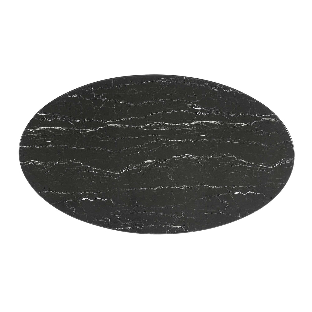 Lippa Oval Faux Marble Dining Table by Modway