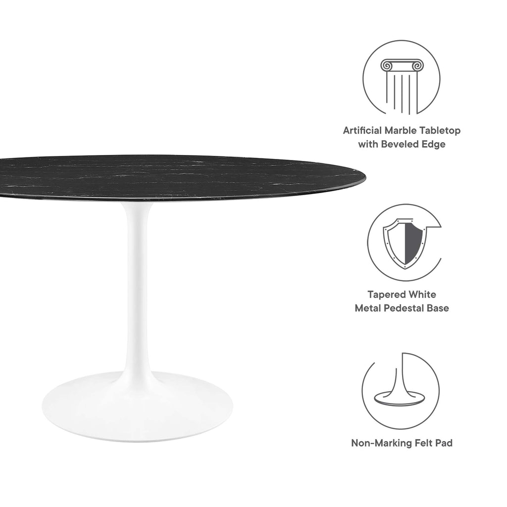 Lippa Oval Faux Marble Dining Table by Modway