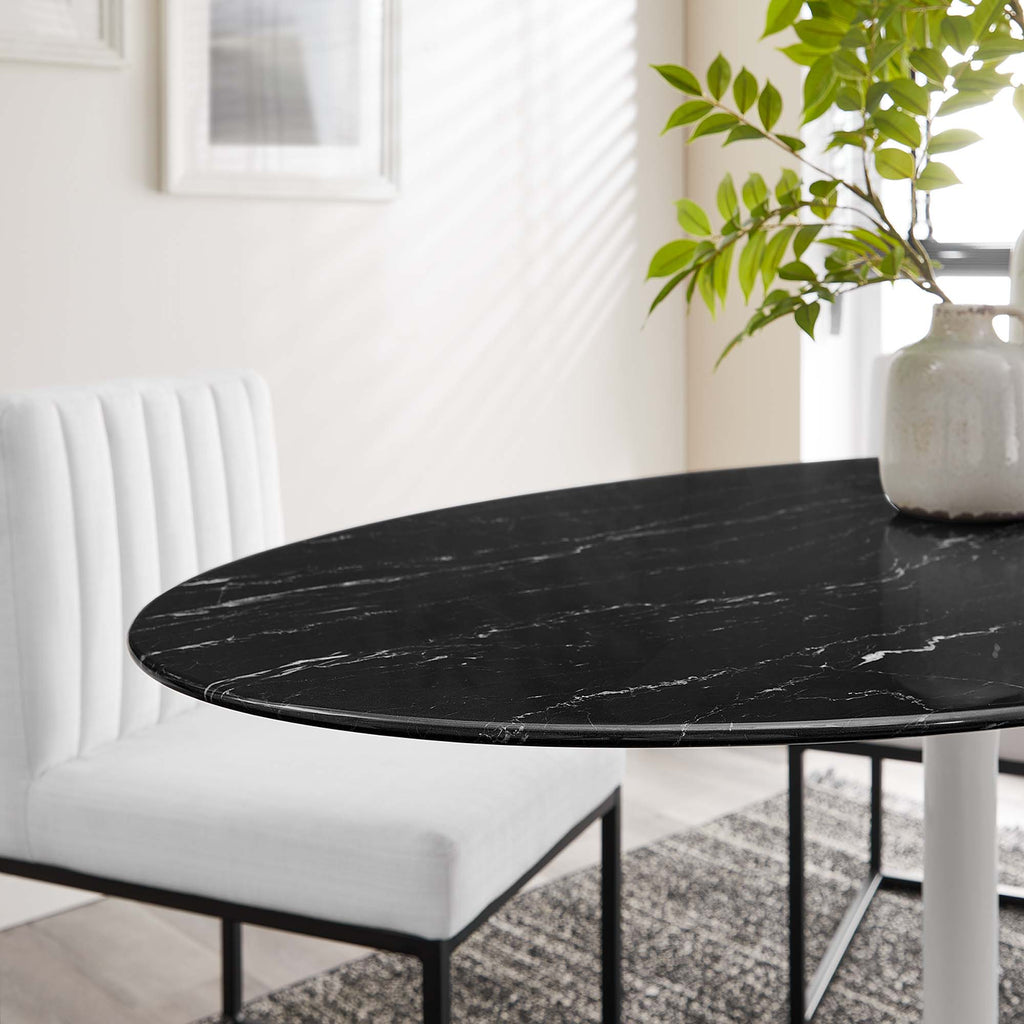 Lippa Oval Faux Marble Dining Table by Modway