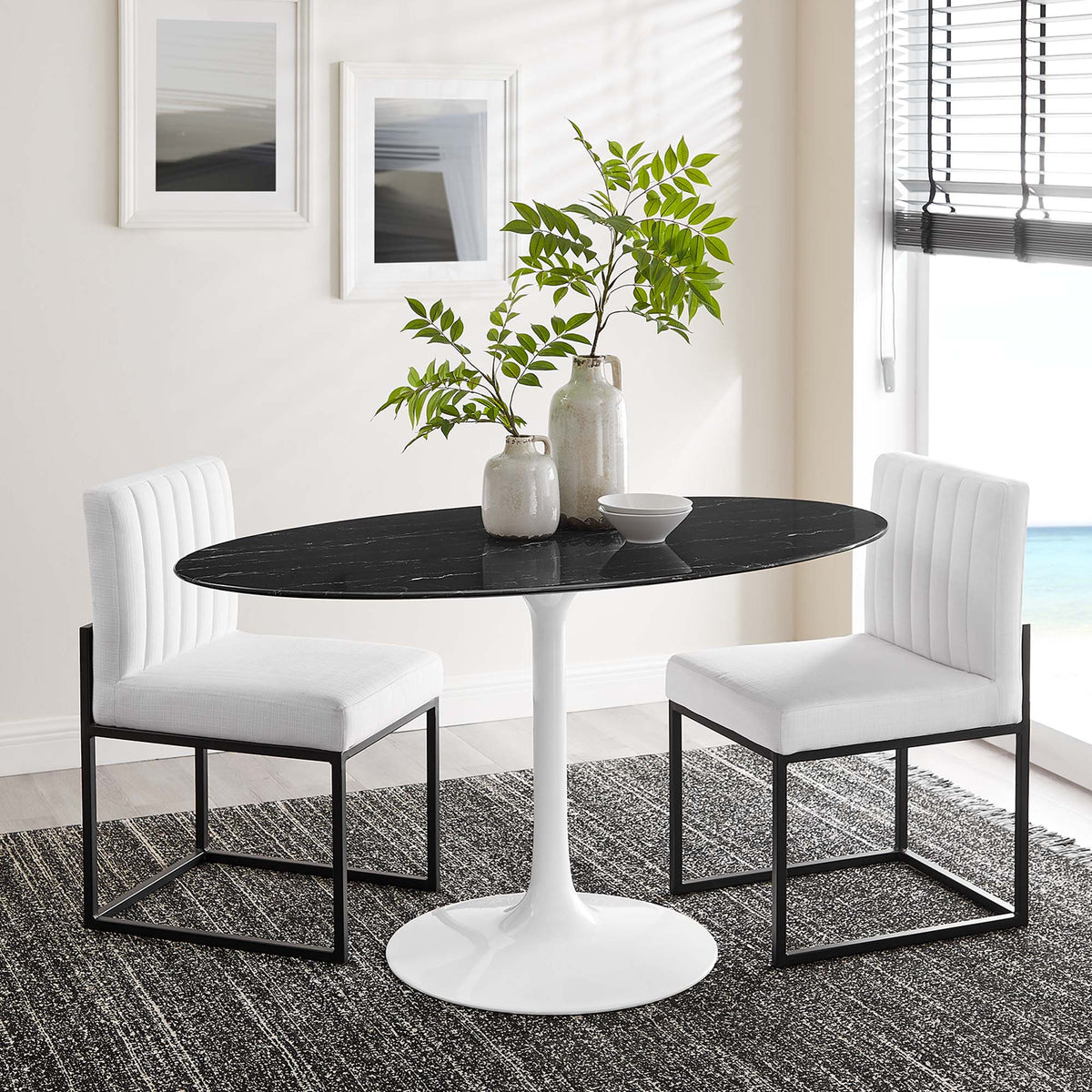 Lippa Oval Faux Marble Dining Table by Modway