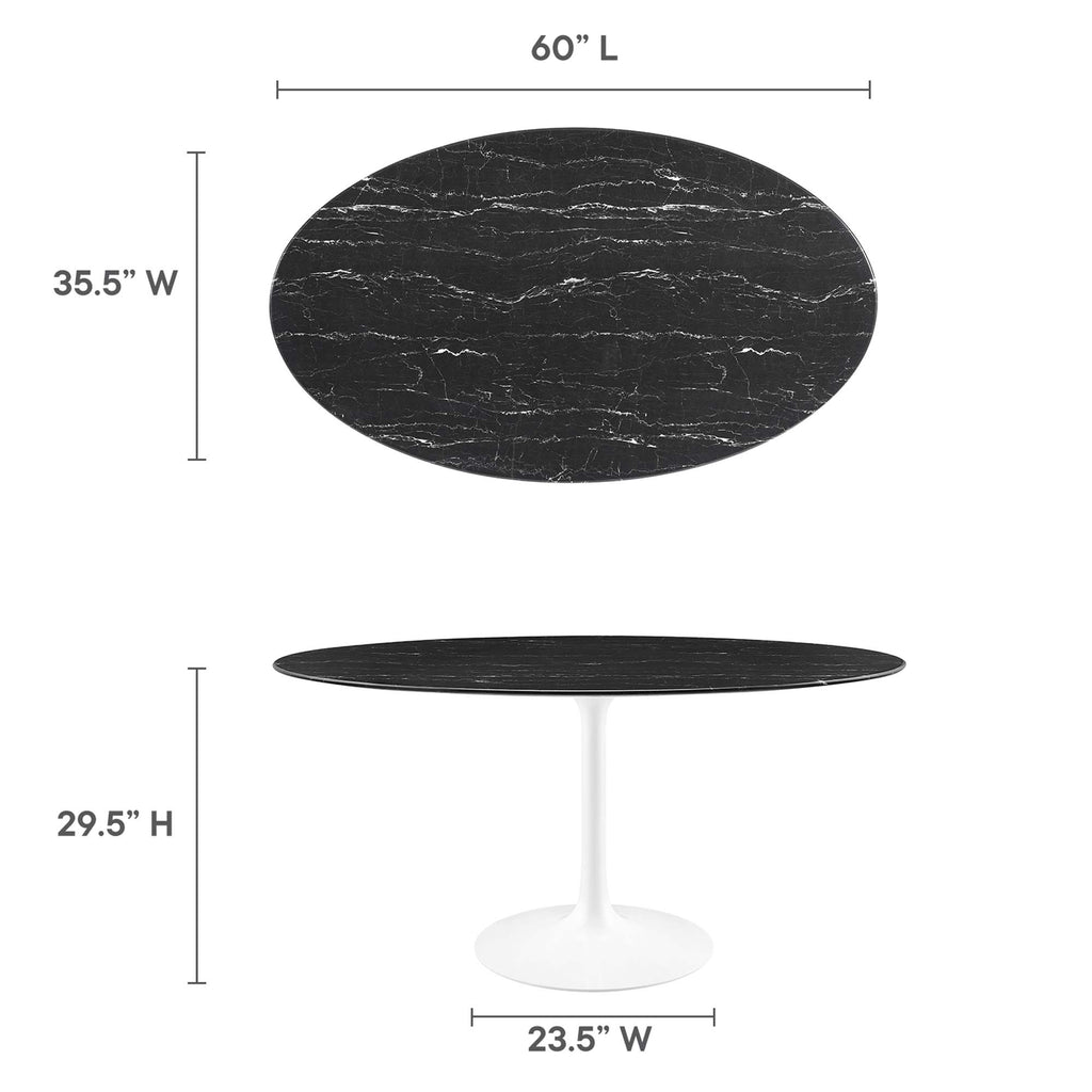 Lippa Oval Faux Marble Dining Table by Modway