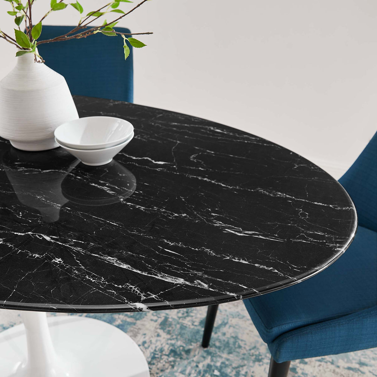 Lippa Oval Faux Marble Dining Table by Modway