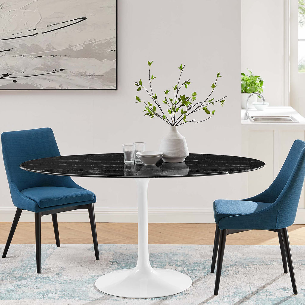 Lippa Oval Faux Marble Dining Table by Modway