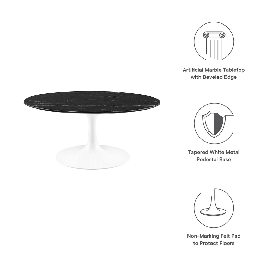 Lippa 36" Round Faux Marble Coffee Table by Modway