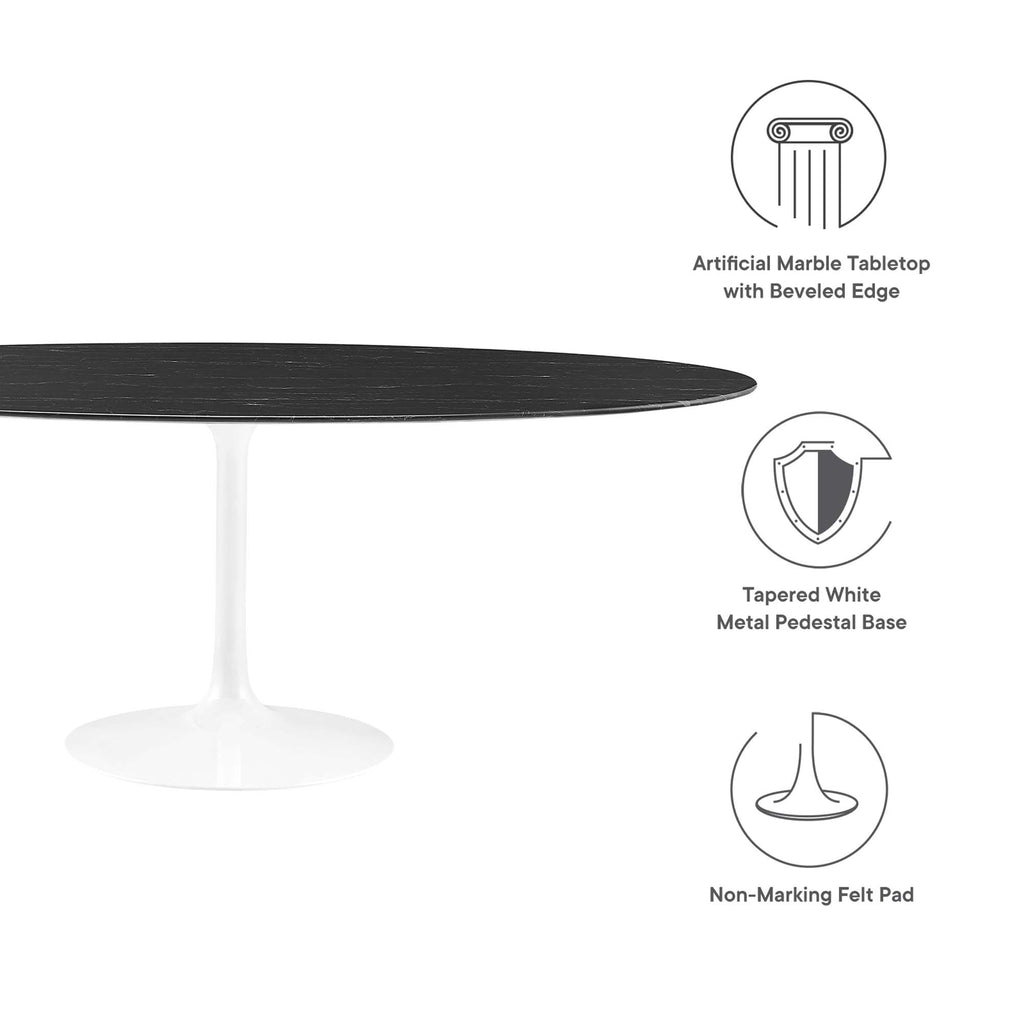 Lippa Oval Faux Marble Dining Table by Modway
