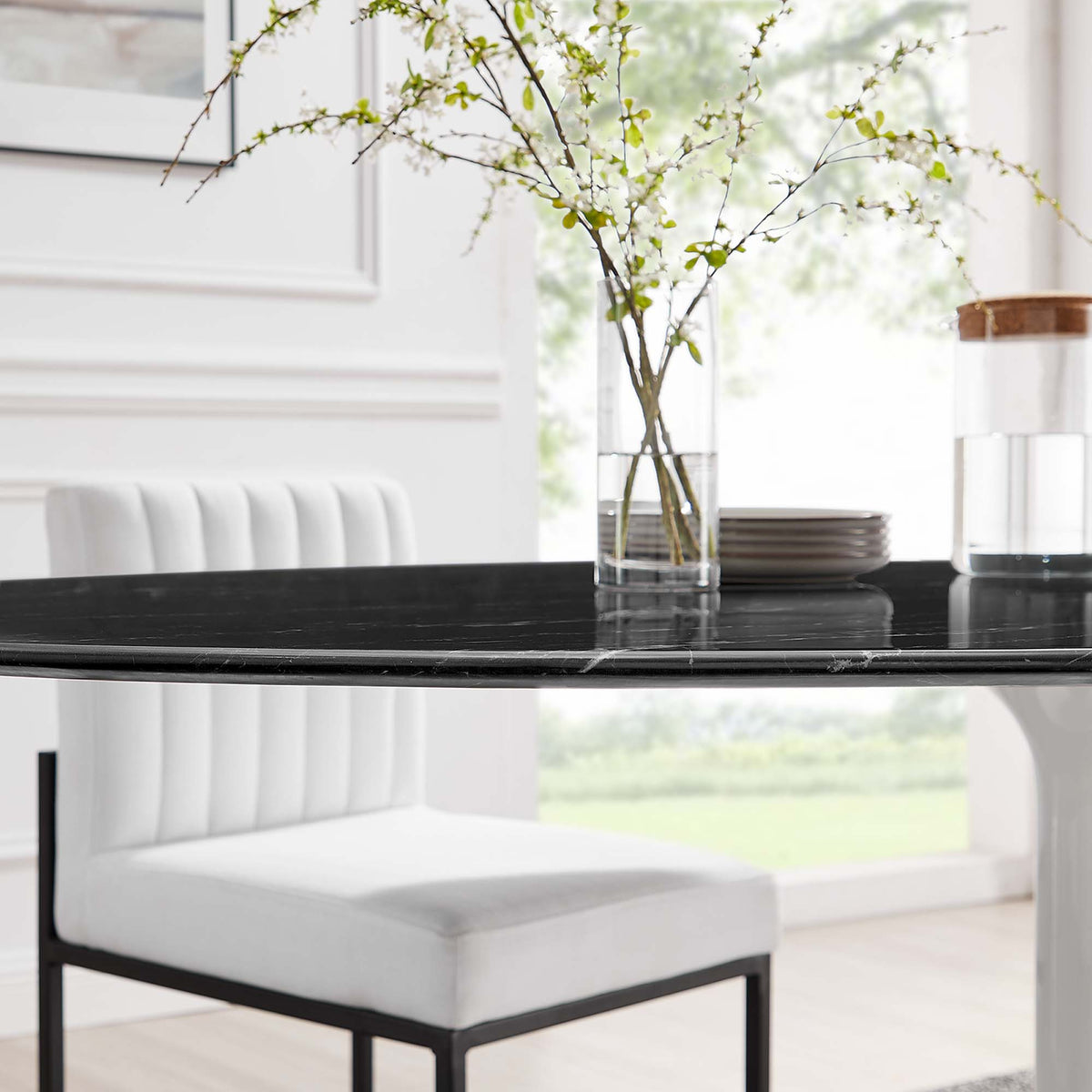 Lippa Oval Faux Marble Dining Table by Modway