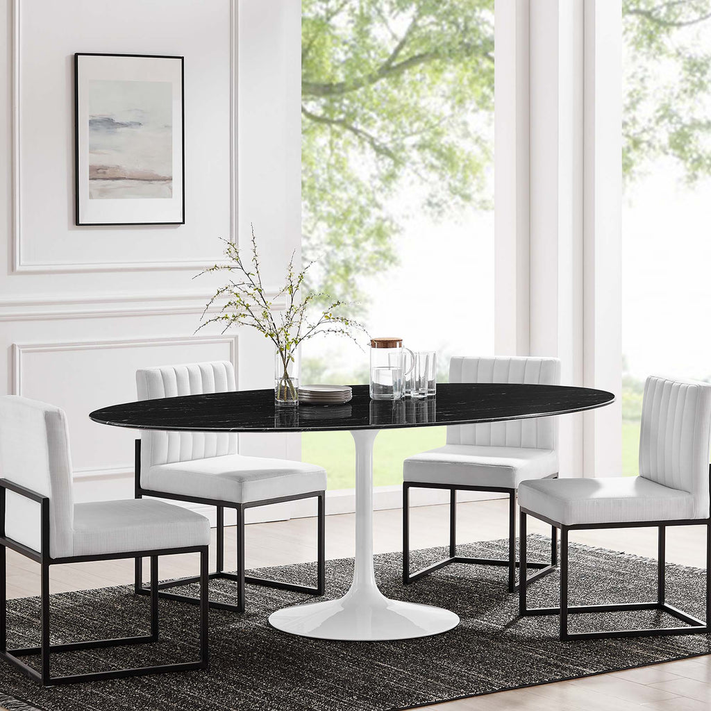 Lippa Oval Faux Marble Dining Table by Modway