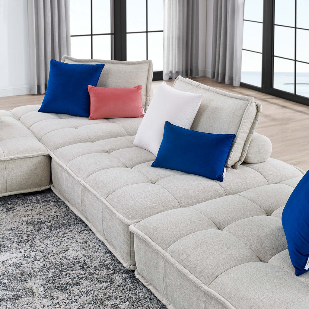 Saunter 4-Piece Tufted Fabric Fabric Sectional Sofa by Modway