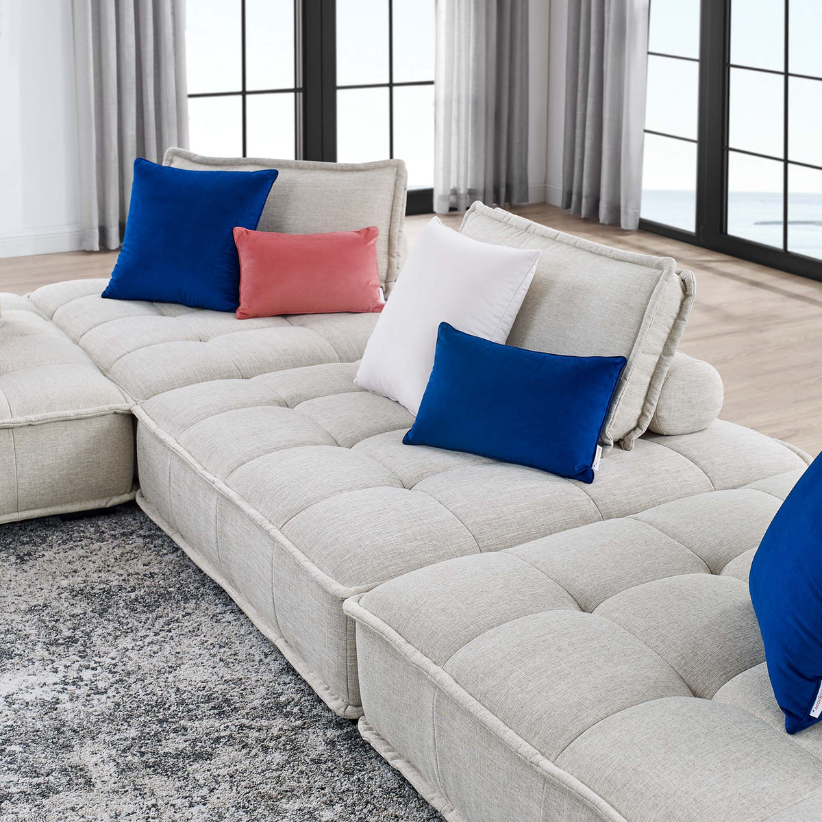 Saunter 4-Piece Tufted Fabric Fabric Sectional Sofa by Modway