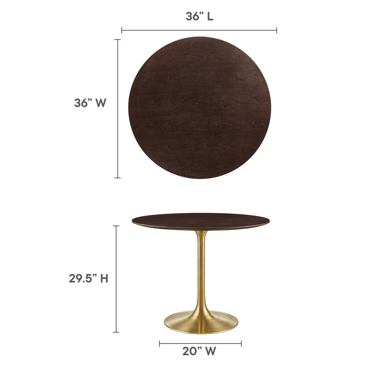 Lippa Round Wood Dining Table by Modway