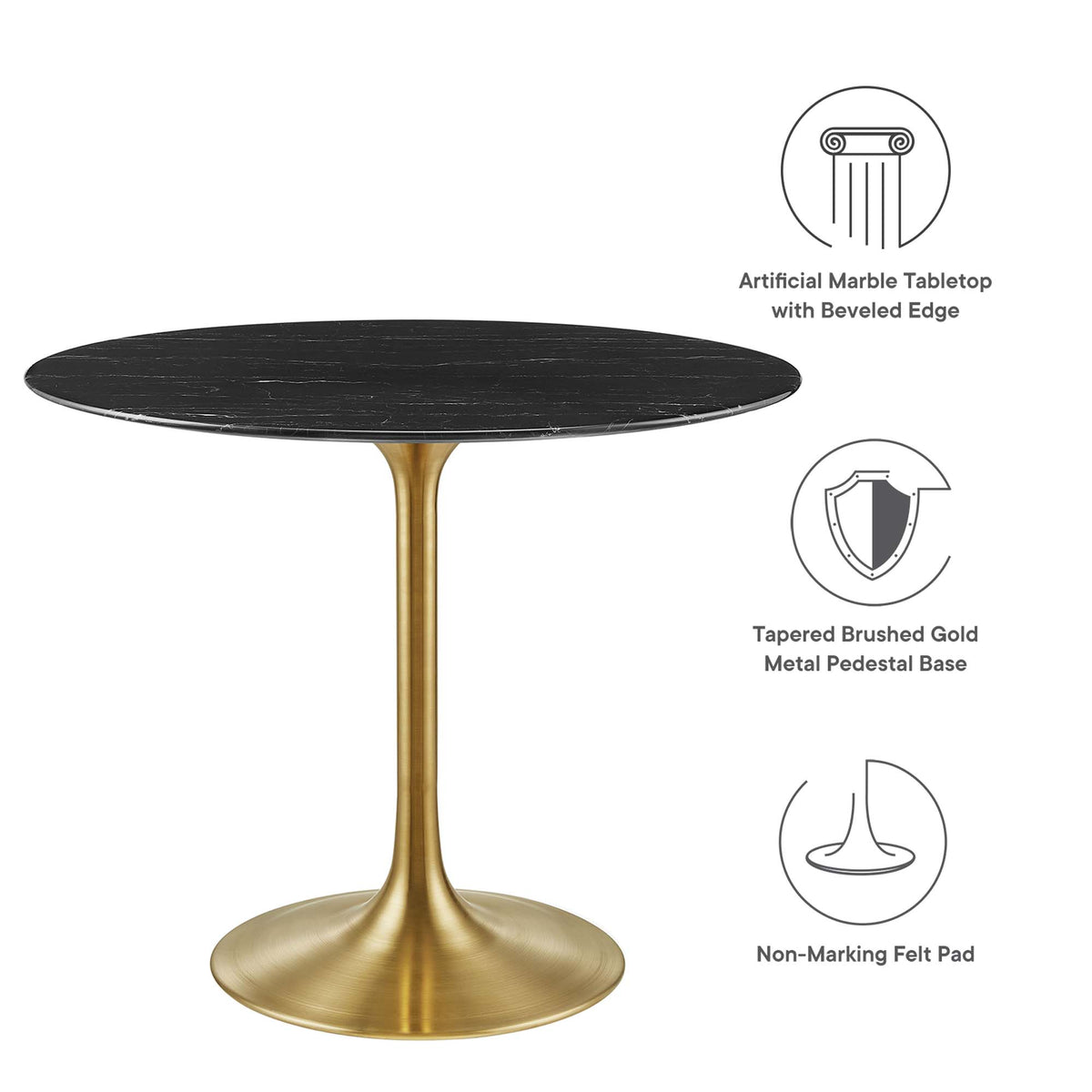 Lippa Round Faux Marble Dining Table by Modway