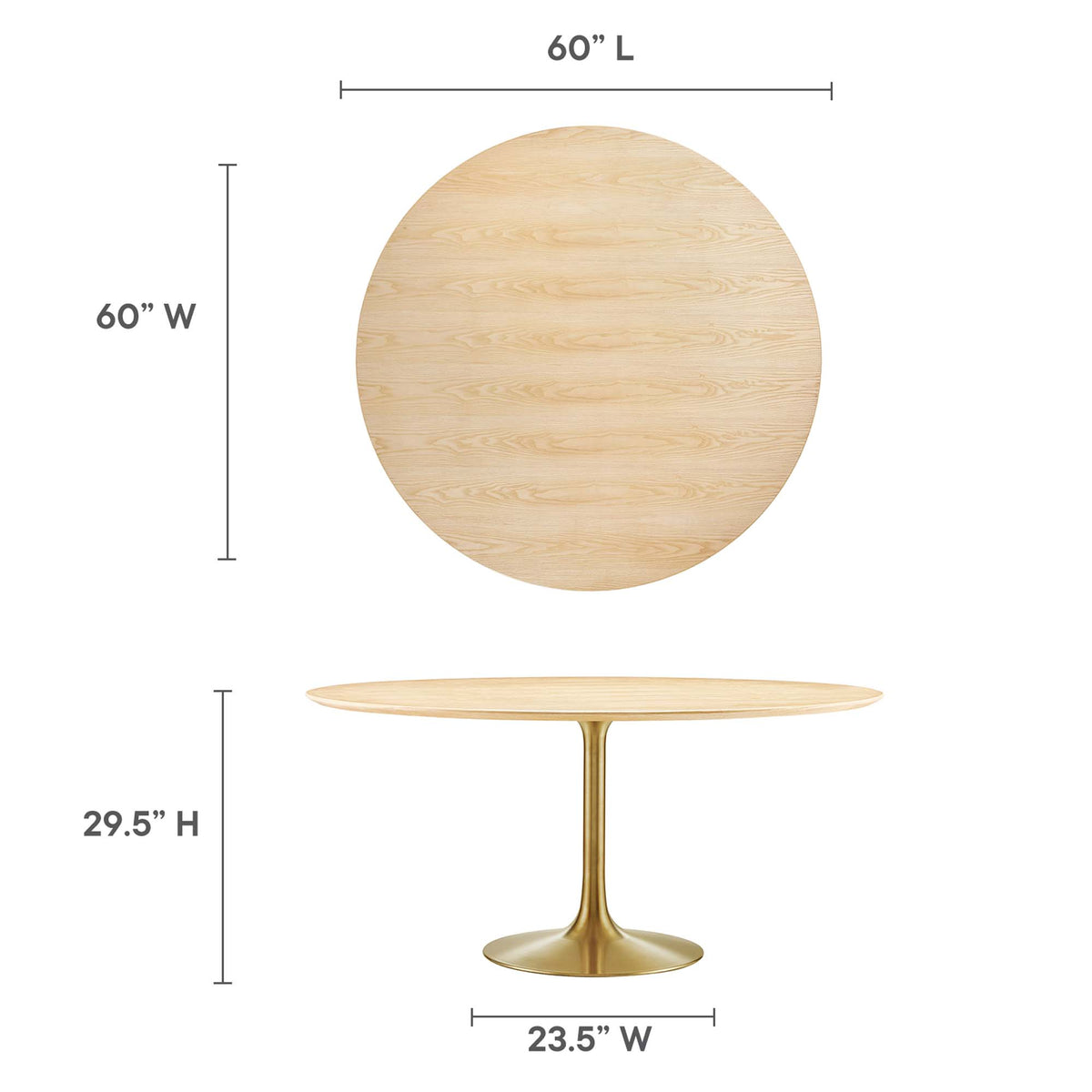 Lippa Round Wood Dining Table by Modway