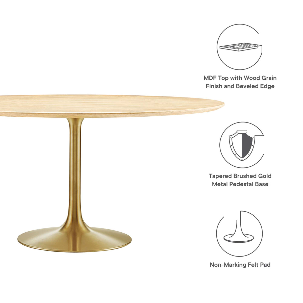 Lippa Round Wood Dining Table by Modway