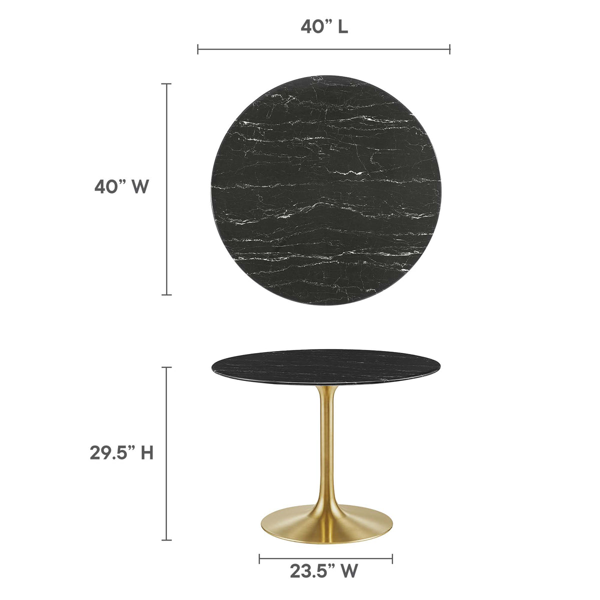 Lippa Round Faux Marble Dining Table by Modway