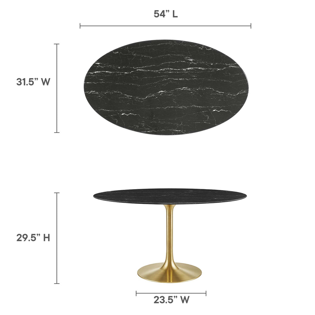 Lippa Oval Faux Marble Dining Table by Modway