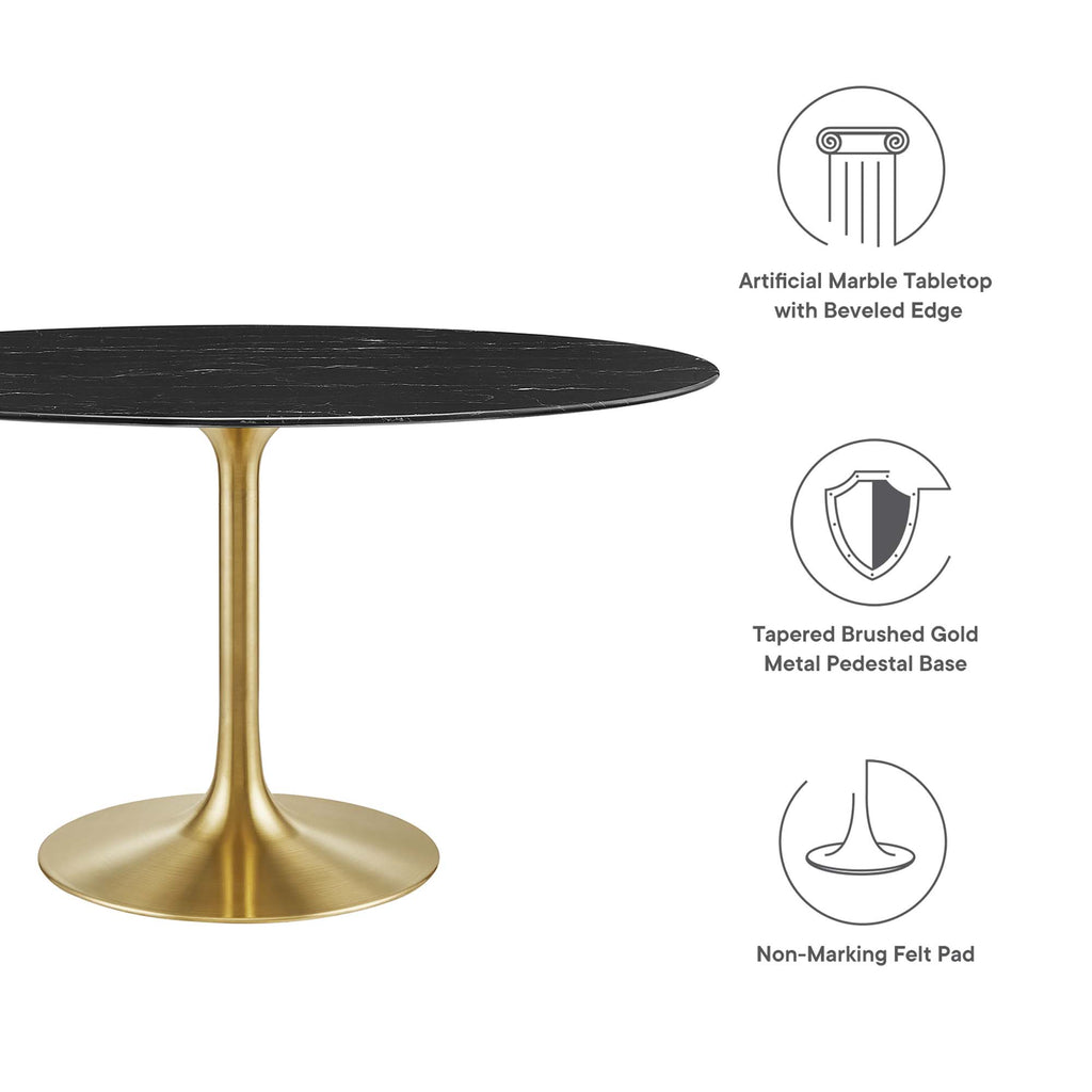 Lippa Oval Faux Marble Dining Table by Modway