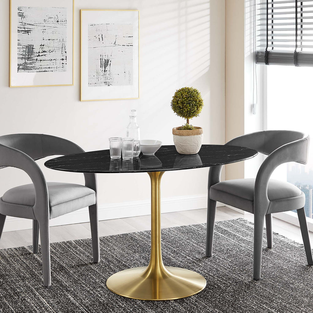 Lippa Oval Faux Marble Dining Table by Modway