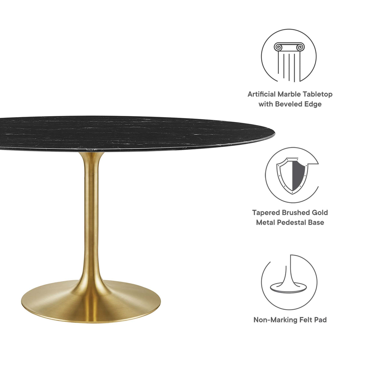 Lippa Oval Faux Marble Dining Table by Modway