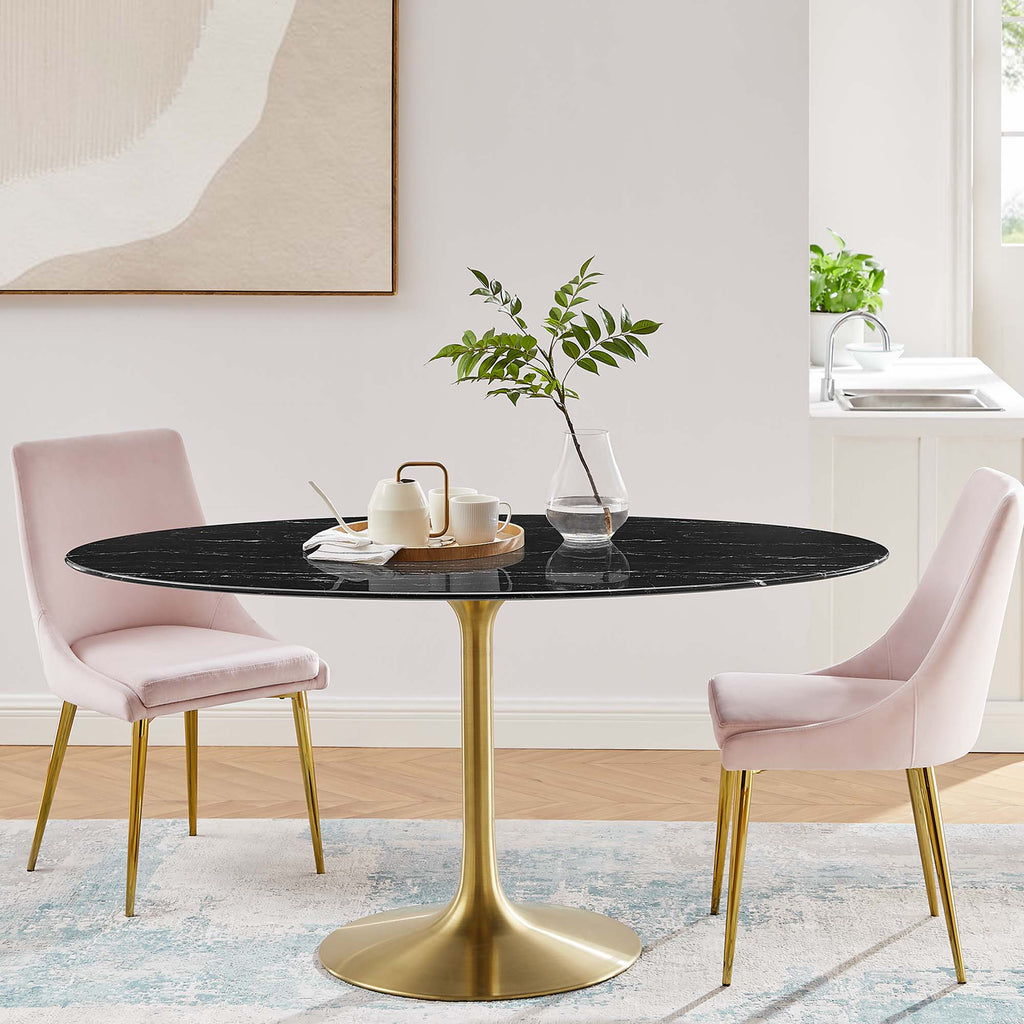 Lippa Oval Faux Marble Dining Table by Modway