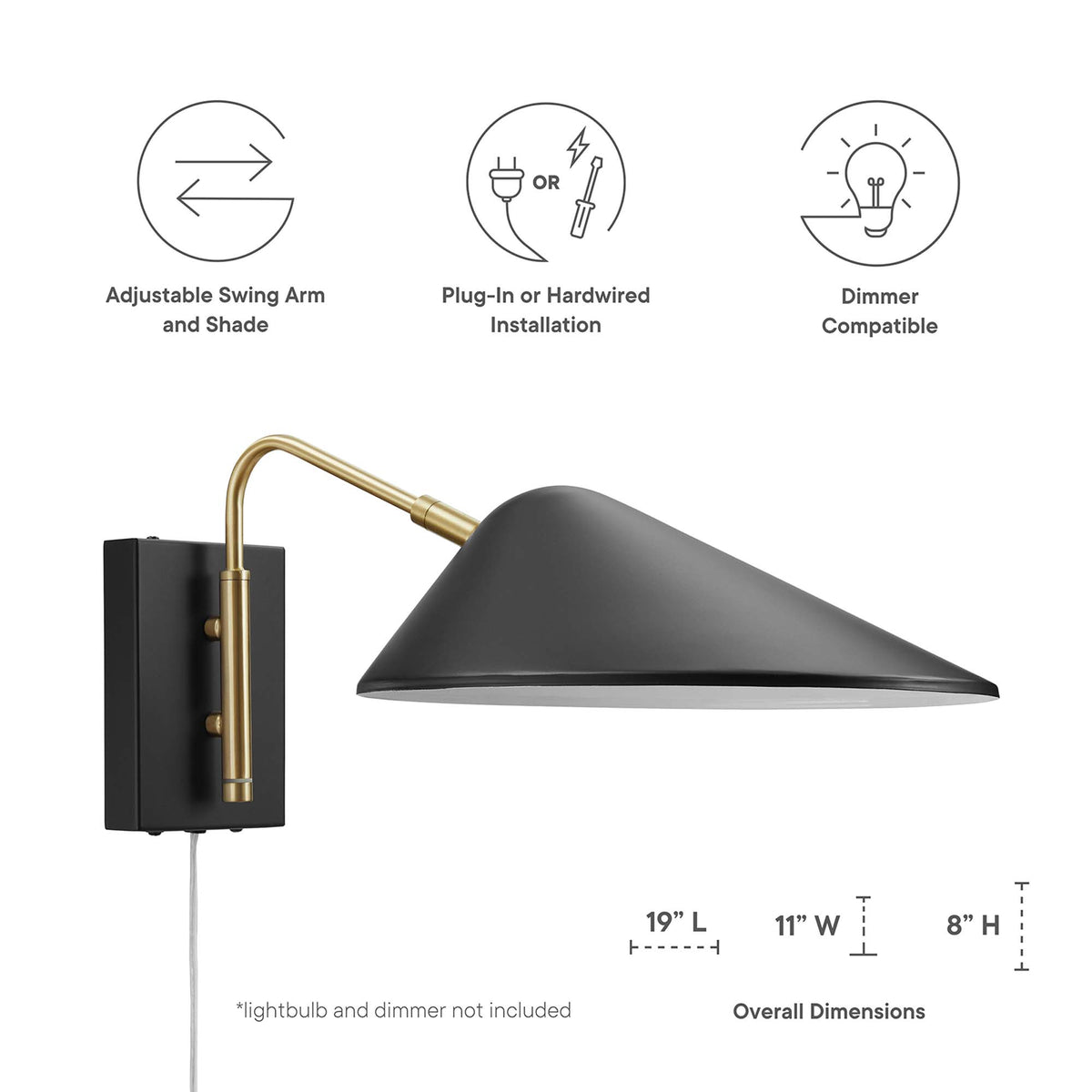 Journey Swing Arm Wall Sconce by Modway