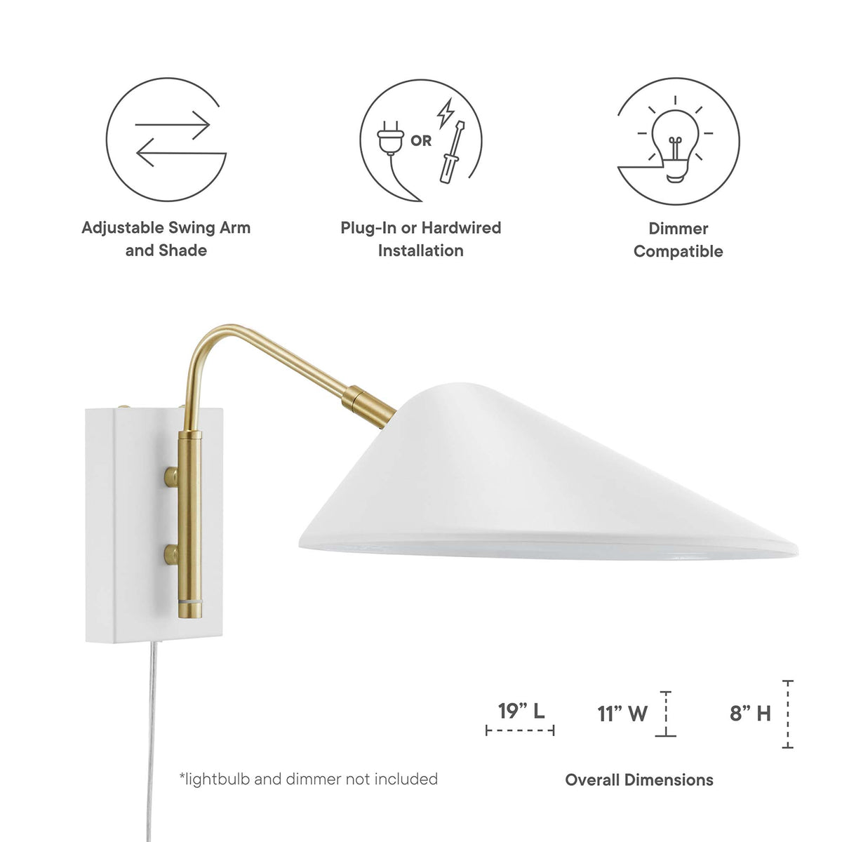 Journey Swing Arm Wall Sconce by Modway
